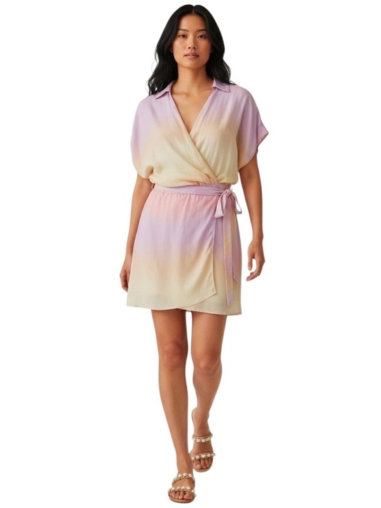 Gianni Bini Dresses & Skirts - Gianni Bini Pastel Ombre Wrap Dress - Pink & Cream
